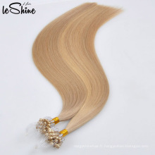 100% vierge remy humain cheveux naturels micro mince trame cheveux extension en gros